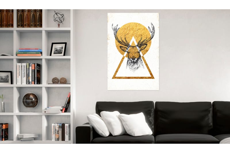 Tavla My Home Golden Deer 40X60 Gul|Vit - Artgeist sp. z o. o. - Inredning & dekor - Tavlor & konst - Canvastavla