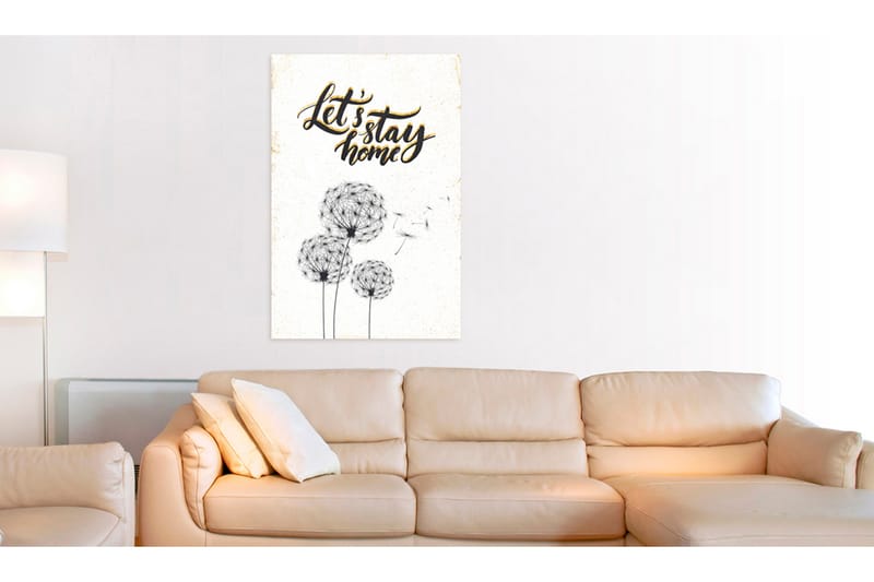 Tavla My Home Let'S Stay Home 40X60 Vit - Artgeist sp. z o. o. - Inredning & dekor - Tavlor & konst - Canvastavla