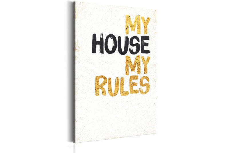 Tavla My Home My House My Rules 40X60 Vit, Artgeist sp. z o. o.