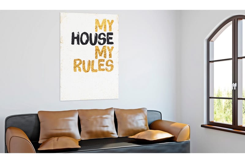 Tavla My Home My House My Rules 40X60 Vit - Artgeist sp. z o. o. - Inredning & dekor - Tavlor & konst - Canvastavla