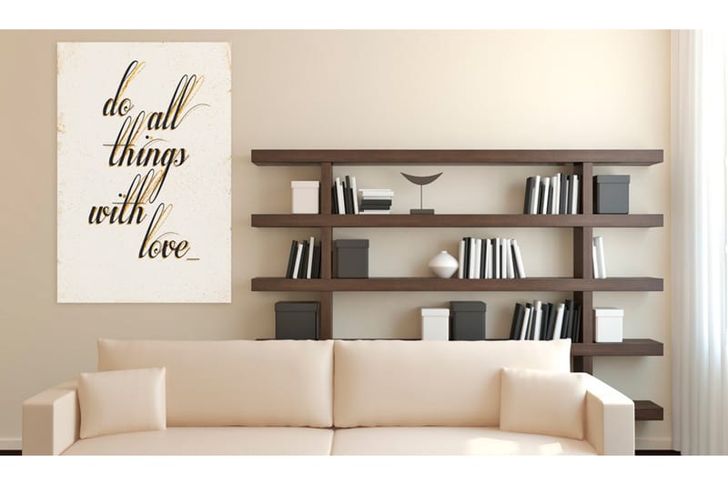 Tavla My Home Things With Love 40X60 Beige|Vit - Artgeist sp. z o. o. - Inredning & dekor - Tavlor & konst - Canvastavla