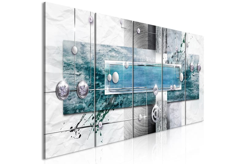 TAVLA Mysterious Mechanism 5 Parts Narrow Blue 200x80 - Artgeist sp. z o. o. - Inredning & dekor - Tavlor & konst - Canvastavla
