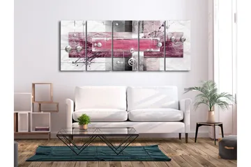 Tavla Mysterious Mechanism 5 Parts Narrow Pink 225x90 - Artgeist sp. z o. o. - Inredning & dekor - Tavlor & konst - Canvastavla