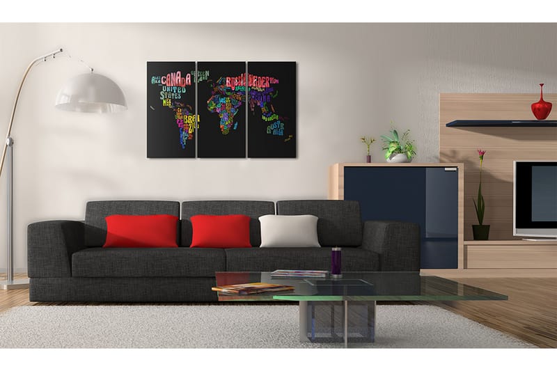 TAVLA Namn på länder Triptych 90x60 - Artgeist sp. z o. o. - Inredning & dekor - Tavlor & konst - Canvastavla