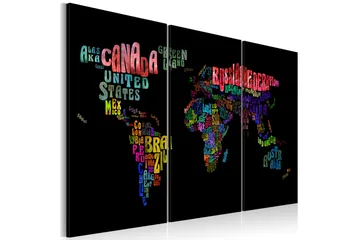 Tavla Namn på länder Triptych 120x80 - Artgeist sp. z o. o. - Inredning & dekor - Tavlor & konst - Canvastavla