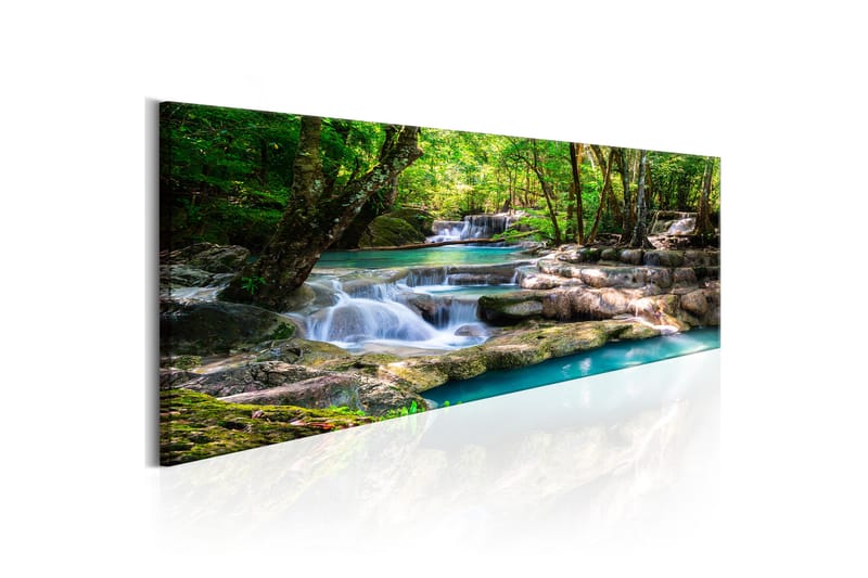 TAVLA Nature: Forest Waterfall 120x40 - Artgeist sp. z o. o. - Inredning & dekor - Tavlor & konst - Canvastavla