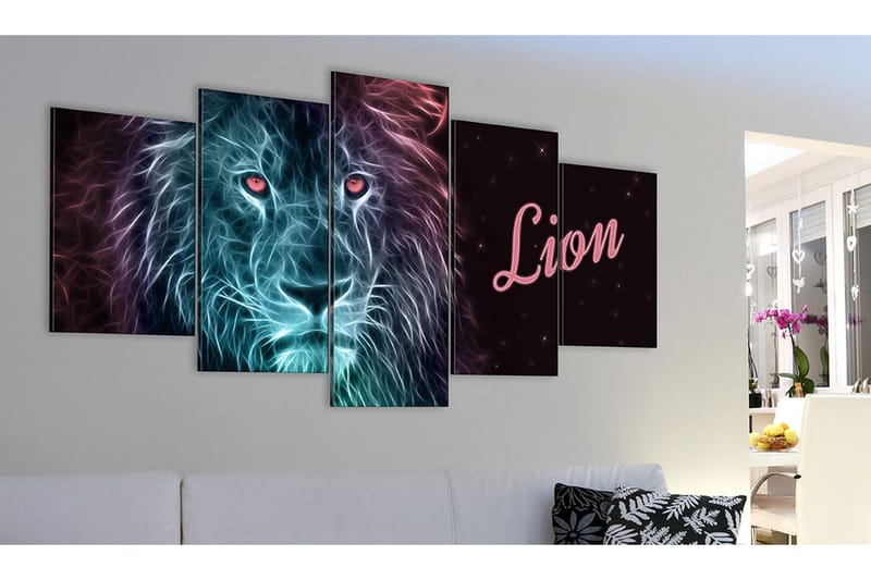Tavla Neon King 200X100 Flerfärgad - Artgeist sp. z o. o. - Inredning & dekor - Tavlor & konst - Canvastavla