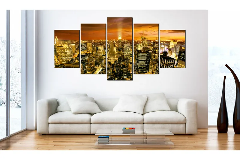 Tavla New York Amber 100X50 Brun - Artgeist sp. z o. o. - Inredning & dekor - Tavlor & konst - Canvastavla