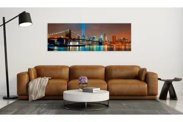 Tavla New York City: Beautiful Night 135x45 - Artgeist sp. z o. o. - Inredning & dekor - Tavlor & konst - Canvastavla
