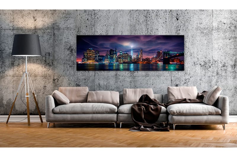 Tavla New York: Dark City 135x45 - Artgeist sp. z o. o. - Inredning & dekor - Tavlor & konst - Canvastavla