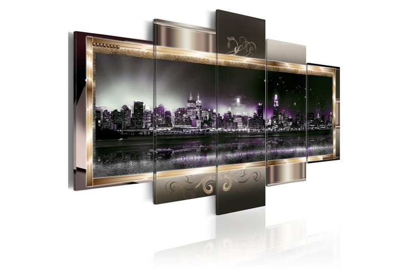 Tavla New York Starry Night 100X50 Flerfärgad|Grå|Vit, Artgeist sp. z o. o.
