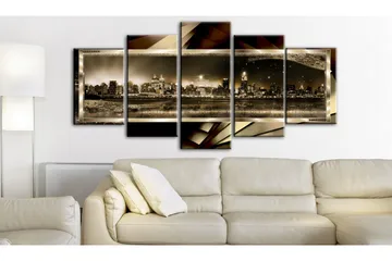 Tavla New York Starry Night Sepia 100x50 - Artgeist sp. z o. o. - Inredning & dekor - Tavlor & konst - Canvastavla