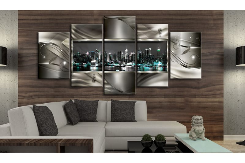 Tavla Night In New York 200X100 Grå|Vit - Artgeist sp. z o. o. - Inredning & dekor - Tavlor & konst - Canvastavla