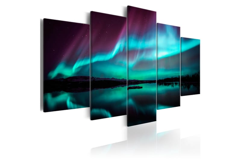 Tavla Night Light Ii 100X50 Grön|Flerfärgad - Artgeist sp. z o. o. - Canvastavla