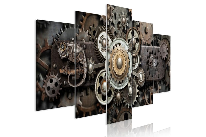 Tavla Old Mechanism 5 Parts Wide 100X50 Brun|Flerfärgad, Artgeist sp. z o. o.