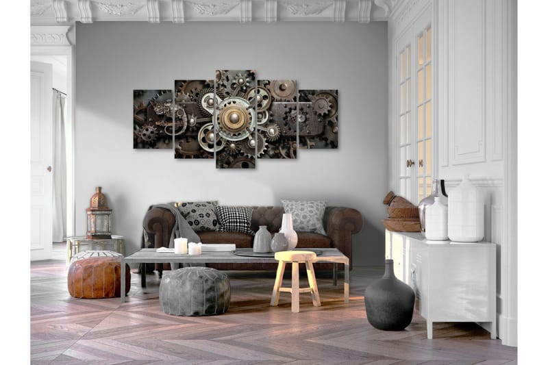 Tavla Old Mechanism 5 Parts Wide 200X100 Brun|Flerfärgad - Artgeist sp. z o. o. - Inredning & dekor - Tavlor & konst - Canvastavla