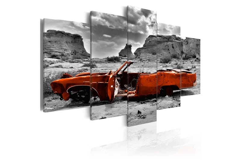 Tavla Orange Car 100X50 Orange|Grå|Vit - Artgeist sp. z o. o. - Inredning & dekor - Tavlor & konst - Canvastavla