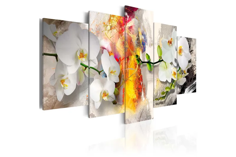 Tavla Orchid And Colors 200X100 Flerfärgad|Vit, Artgeist sp. z o. o.