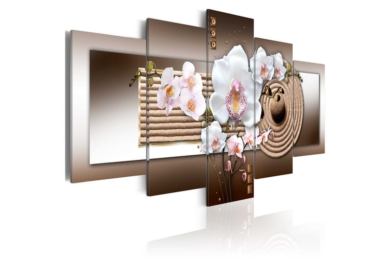 Tavla Orchid And Zen Garden 100x50, Artgeist sp. z o. o.