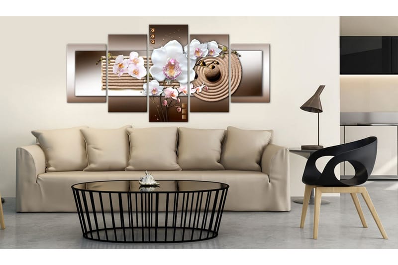 Tavla Orchid And Zen Garden 200x100 - Artgeist sp. z o. o. - Inredning & dekor - Tavlor & konst - Canvastavla