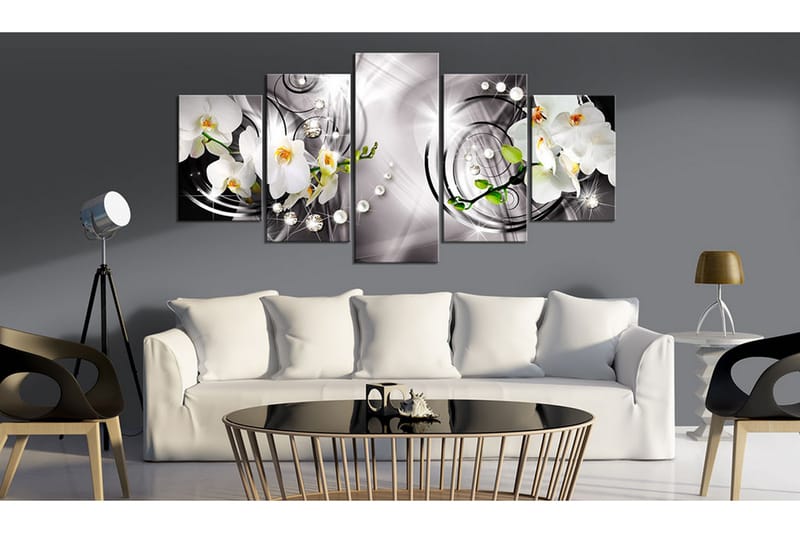 Tavla Orchid Pearls And Diamonds 200X100 Flerfärgad|Vit - Artgeist sp. z o. o. - Inredning & dekor - Tavlor & konst - Canvastavla