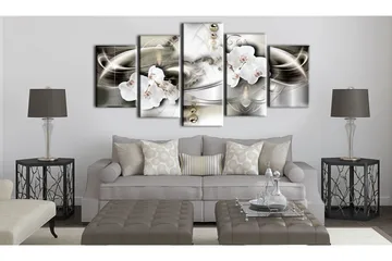 Tavla Orchids Among The Waves Of Gold 200x100 - Artgeist sp. z o. o. - Inredning & dekor - Tavlor & konst - Canvastavla