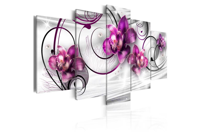 Tavla Orchids And Pearls 200X100 Lila|Rosa|Vit, Artgeist sp. z o. o.