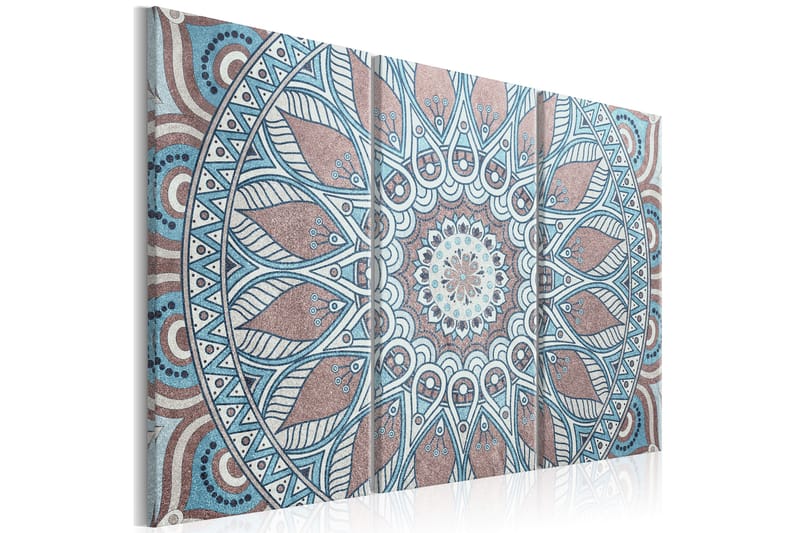 Tavla Oriental Circle 3 Parts 90X60 Blå|Flerfärgad, Artgeist sp. z o. o.