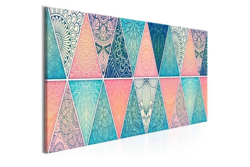 Tavla Oriental Triangles 5 Parts Narrow 200X80 Flerfärgad - Artgeist sp. z o. o. - Inredning & dekor - Tavlor & konst - Canvastavla