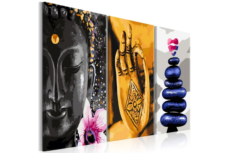 Tavla Oriental Triptych 3 Parts 120X60 Flerfärgad Zen - Artgeist sp. z o. o. - Inredning & dekor - Tavlor & konst - Canvastavla