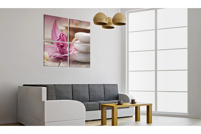 Tavla Orkidé Och Zen 40X40 Rosa - Artgeist sp. z o. o. - Inredning & dekor - Tavlor & konst - Canvastavla