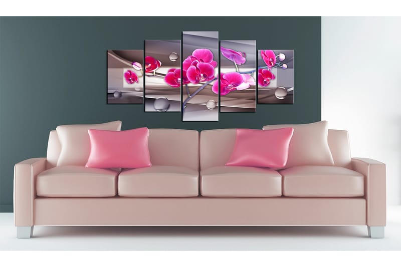 Tavla Orkidé På En Dämpad Bakgrund 200X100 Rosa|Vit Blommor - Artgeist sp. z o. o. - Inredning & dekor - Tavlor & konst - Canvastavla