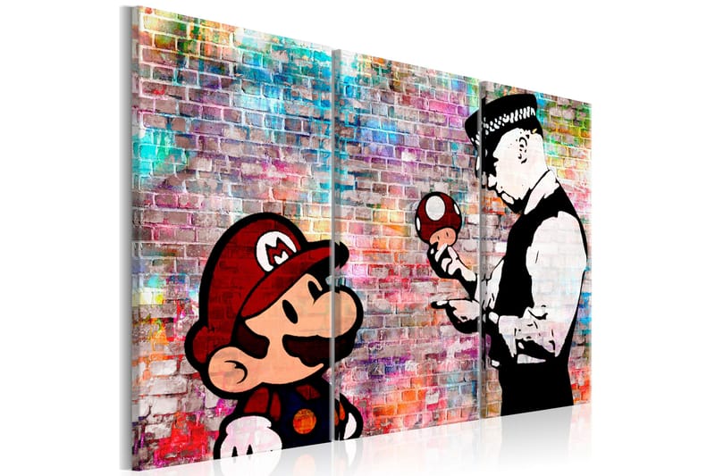 Tavla Rainbow Brick Banksy 90x60, Artgeist sp. z o. o.