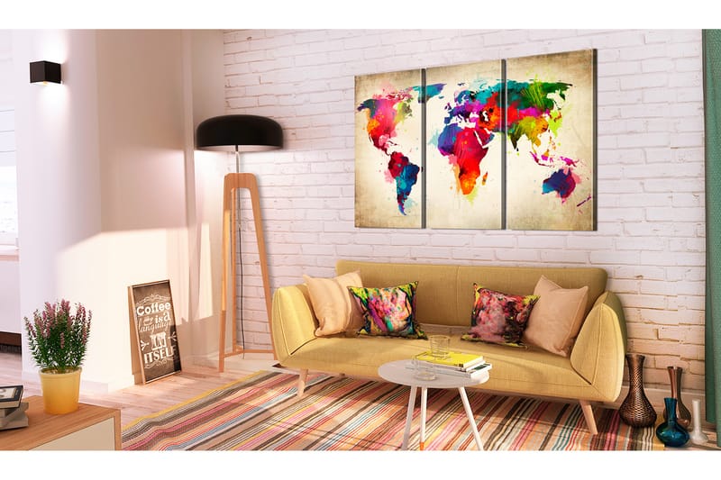 Tavla Rainbow Continents 60X40 Flerfärgad - Artgeist sp. z o. o. - Inredning & dekor - Tavlor & konst - Canvastavla