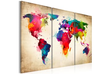 Tavla Rainbow Continents 90x60 - Artgeist sp. z o. o. - Inredning & dekor - Tavlor & konst - Canvastavla