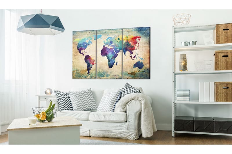 Tavla Rainbow-färgade området Triptych 90x60 - Artgeist sp. z o. o. - Inredning & dekor - Tavlor & konst - Canvastavla