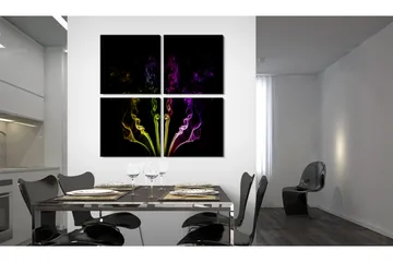 Tavla Rainbow-Färgade Rök Spår 40x40 - Artgeist sp. z o. o. - Inredning & dekor - Tavlor & konst - Canvastavla