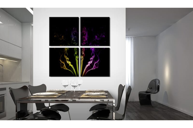 Tavla Rainbow-färgade rök spår 60x60 - Artgeist sp. z o. o. - Inredning & dekor - Tavlor & konst - Canvastavla