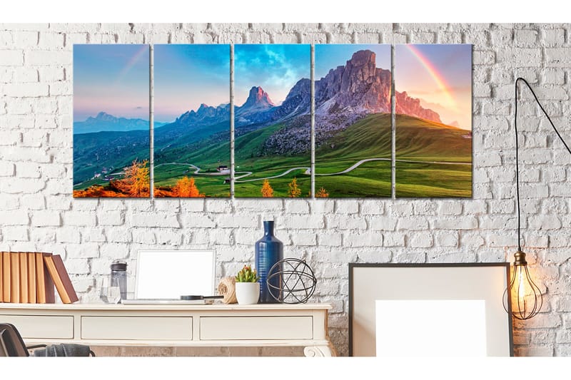 Tavla Rainbow In The Alps 200x80 - Artgeist sp. z o. o. - Inredning & dekor - Tavlor & konst - Canvastavla