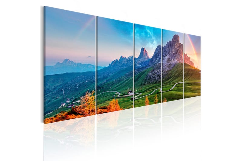 Tavla Rainbow In The Alps 225X90 Flerfärgad|Vit, Artgeist sp. z o. o.