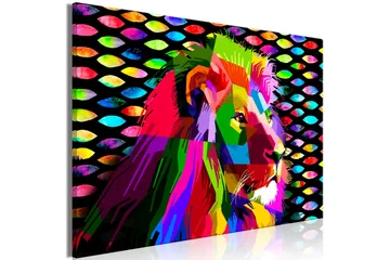 Tavla Rainbow Lion (1 Part) Wide 120x80 - Artgeist sp. z o. o. - Inredning & dekor - Tavlor & konst - Canvastavla