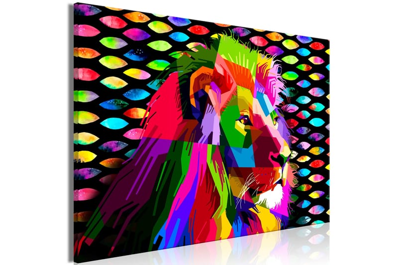 Tavla Rainbow Lion (1 Part) Wide 90x60 - Artgeist sp. z o. o. - Inredning & dekor - Tavlor & konst - Canvastavla
