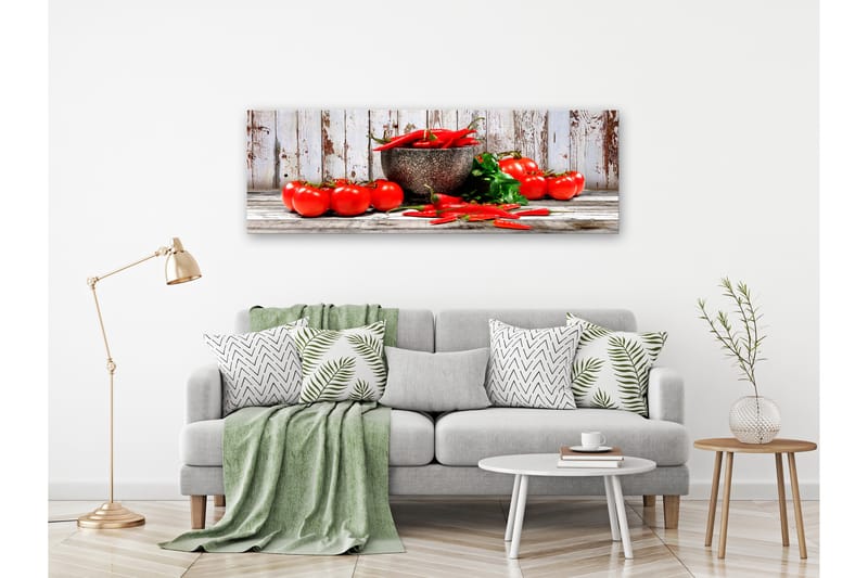 TAVLA Red Vegetables (1 Part) Wood Narrow 150x50, Artgeist sp. z o. o.