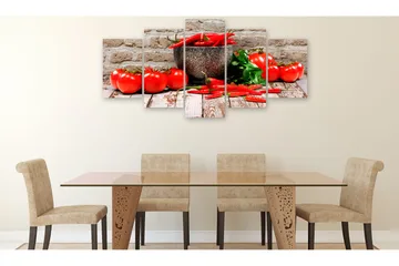 Tavla Red Vegetables 5 Parts Brick Wide 200x100 - Artgeist sp. z o. o. - Inredning & dekor - Tavlor & konst - Canvastavla