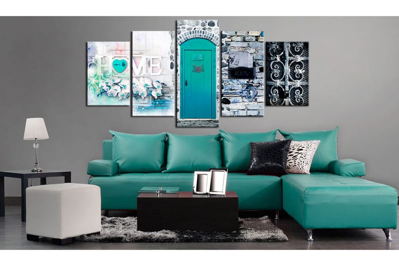 Tavla Retro Home 100X50 Flerfärgad|Vit - Artgeist sp. z o. o. - Inredning & dekor - Tavlor & konst - Canvastavla