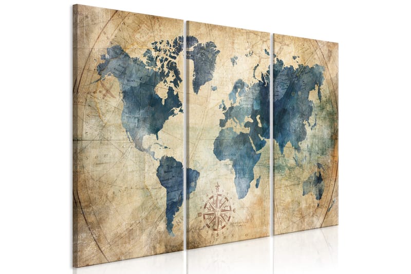 Tavla Retro Map 3 Parts 120X80 Flerfärgad|Beige - Artgeist sp. z o. o. - Inredning & dekor - Tavlor & konst - Canvastavla