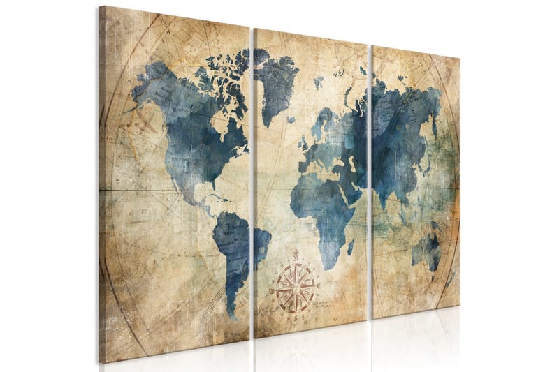 Tavla Retro Map 3 Parts 120X80 Flerfärgad|Beige, Artgeist sp. z o. o.