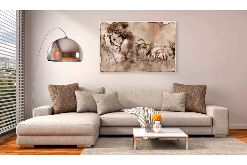 Tavla Retro Style: Woman and Roses 60x40, Artgeist sp. z o. o.