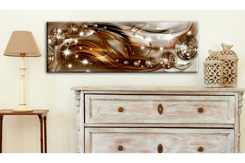 TAVLA Ribbon Of Bronze And Glitter 120x40 - Artgeist sp. z o. o. - Inredning & dekor - Tavlor & konst - Canvastavla