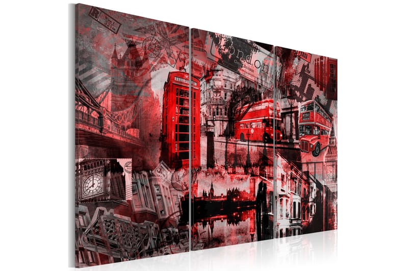 Tavla Röd London 120X80 Röd, Artgeist sp. z o. o.